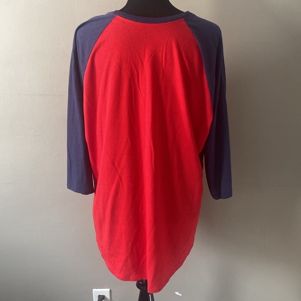 Nike Cleveland Guardians Baseball Tee 3/4 Sleeve Red & Blue Sz XXL NWOT - Picture 3 of 7